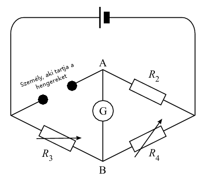 E-méter, fizikai kapcsolási rajz